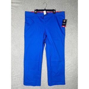 Dickies Unisex Scrub Pants Royal Blue Large Cotton Blend Drawstring Straight